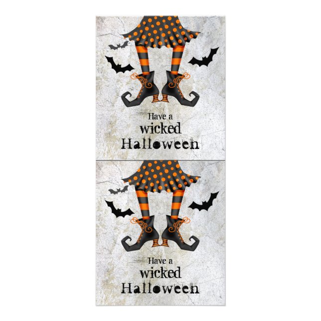 Tarjeta Publicitaria Graciosa bruja Piernas Halloween malvado (Frente)