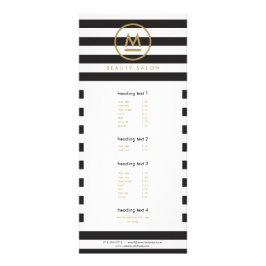 Tarjeta Publicitaria Gran monograma moderno inicial en franjas negrita