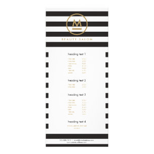 Tarjeta Publicitaria Gran monograma moderno inicial en franjas negrita