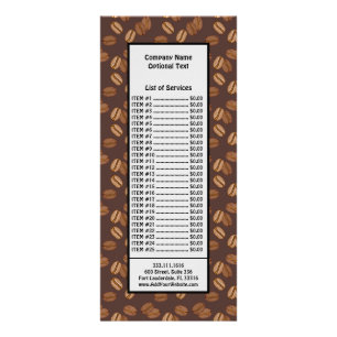 Tarjeta Publicitaria Granos de café Granos Tostado Oscuro Marrón Cafeín