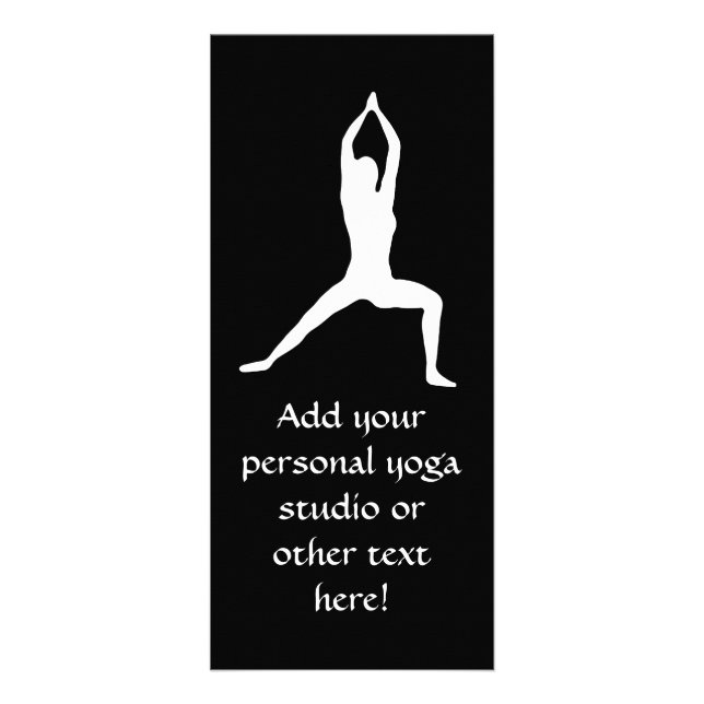 Tarjeta Publicitaria Guerrero Yoga Pose Silhouette Blanco y Negro (Frente)
