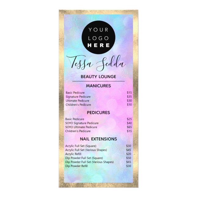 Tarjeta Publicitaria Hair Makeup Nails Manicure Pedicógrafo (Frente)