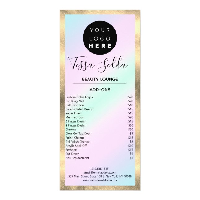 Tarjeta Publicitaria Hair Makeup Nails Manicure Pedicure Studio (Atrás)