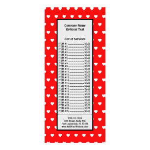 Tarjeta Publicitaria Hermosos Corazones Blancos Rojos Día de San Valent