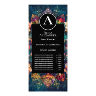 Tarjeta Publicitaria Hilos de Luz   Diseño de Mandala Floral