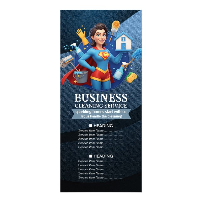 Tarjeta Publicitaria House Cleaning Maid Service Housekeeping Price (Frente)