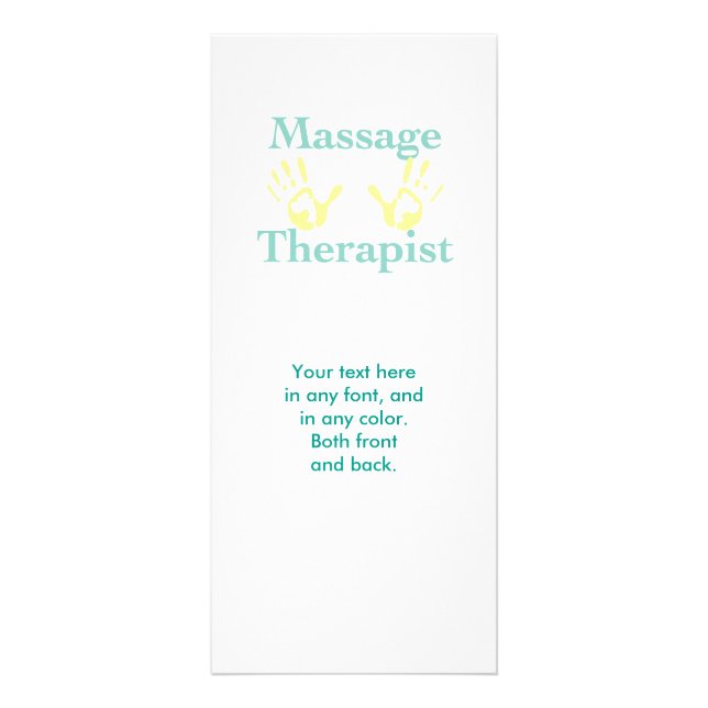 Tarjeta Publicitaria Huellas de mano de terapeuta de masaje (Frente)