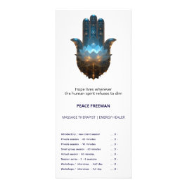 Tarjeta Publicitaria Iluminación del Loto | Diseño de Mano Hamsa