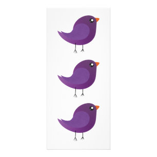 Tarjeta Publicitaria Ilustración de pajarito morado lindo