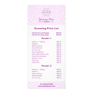 Tarjeta Publicitaria Ilustracion de perro de caricatura para Grooming