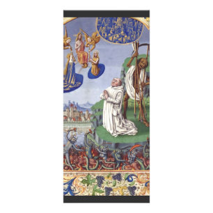 Tarjeta Publicitaria Ilustración medieval de San Bernardo de Clairvaux