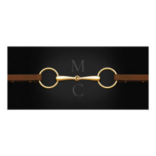 Tarjeta Publicitaria Industria ecuestre Gold Snaffle Bit & Laces Reins
