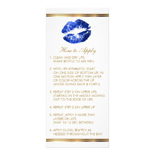 Tarjeta Publicitaria Instrucciones para el Lip del Purpurina Azul