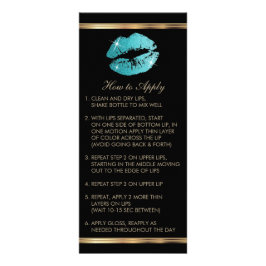 Tarjeta Publicitaria Instrucciones para la barra labial de Purpurina ve