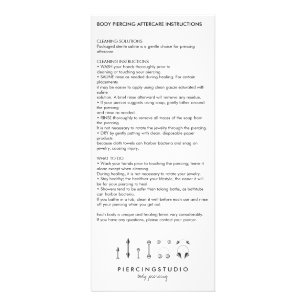 Tarjeta Publicitaria Instrucciones posteriores al cuidado del cuerpo Pi