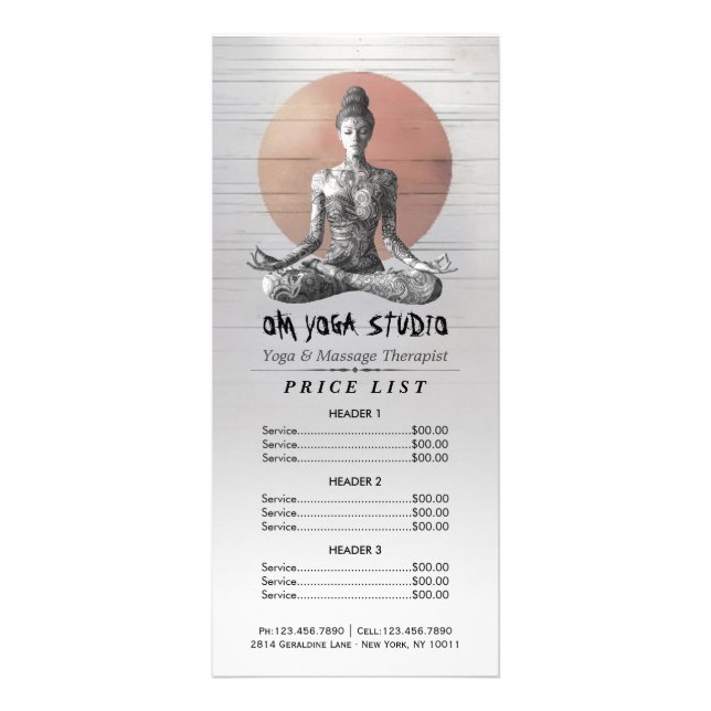 Tarjeta Publicitaria Instructor de Meditación de Yoga Reiki Master Lotu (Frente)