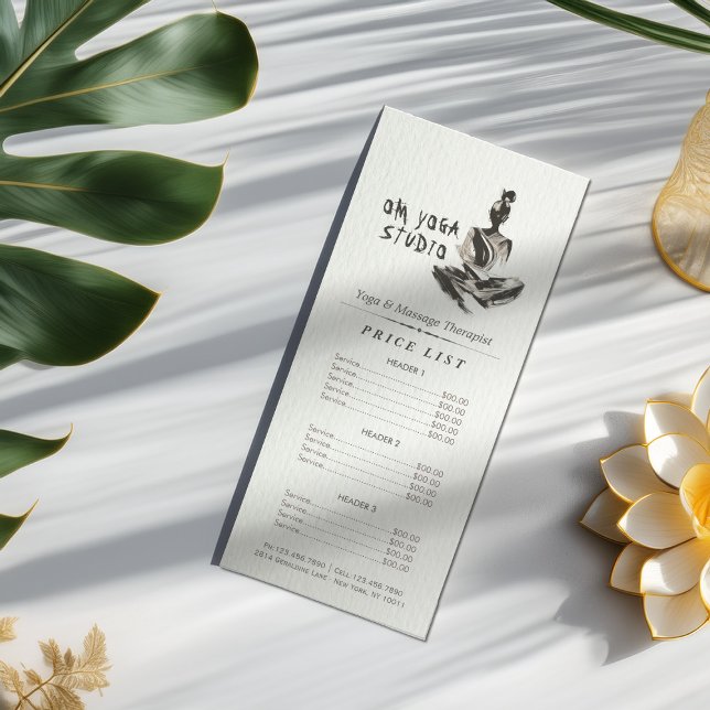 Tarjeta Publicitaria Instructor de Yoga Lotus Meditation Pose Brushstro (Subido por el creador)