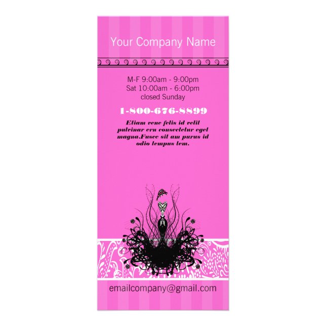 Tarjeta Publicitaria Invitaciones, volantes y Pegatinas de la Moda Diva (Frente)