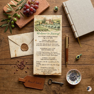 Tarjeta Publicitaria Itinerario de fin de semana de boda en viñedo de l