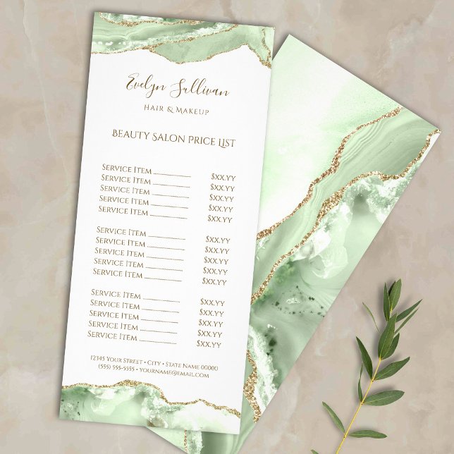 Tarjeta Publicitaria Jade Green agate price list rack card (Subido por el creador)