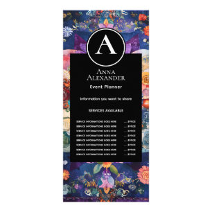Tarjeta Publicitaria Jardín en Movimiento   Diseño de Mandala Floral