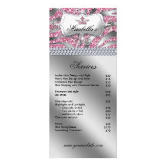 Tarjeta Publicitaria Jewelry Crown Zebra Luxury Pink Sparkle
