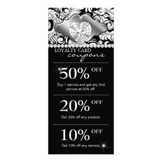 Tarjeta Publicitaria Jewels Salon Marketing Cards Damask Silver