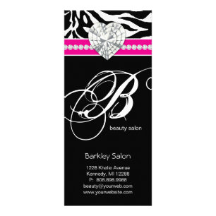 Tarjeta Publicitaria Joyería Cebra Salón De Belleza Spa Bandeja Rosa