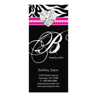 Tarjeta Publicitaria Joyería Cebra Salón De Belleza Spa Bandeja Rosa