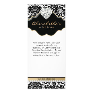 Tarjeta Publicitaria Joyería Damask Beige Floral Salon Spa Moda