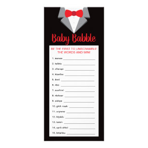 Tarjeta Publicitaria Juego de Baby Shower Word Scramble, 25 Pack