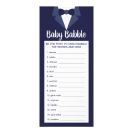 Tarjeta Publicitaria Juego de Baby Shower Word Scramble, 25 Pack