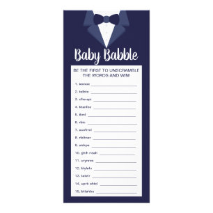 Tarjeta Publicitaria Juego de Baby Shower Word Scramble, 25 Pack