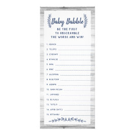 Tarjeta Publicitaria Juego de Baby Shower Word Scramble, 25 Pack
