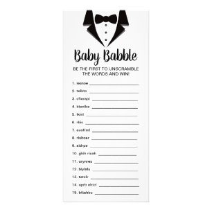 Tarjeta Publicitaria Juego de Baby Shower Word Scramble, 25 Pack