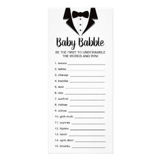 Tarjeta Publicitaria Juego de Baby Shower Word Scramble, 25 Pack
