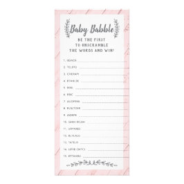 Tarjeta Publicitaria Juego de Baby Shower Word Scramble, 25 Pack