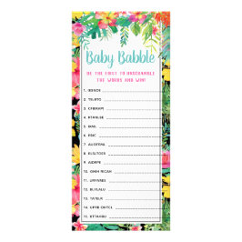 Tarjeta Publicitaria Juego de Baby Shower Word Scramble, 25 Pack