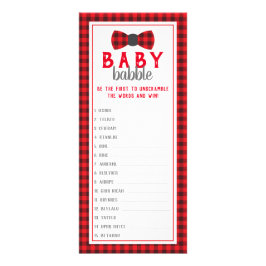 Tarjeta Publicitaria Juego de Baby Shower Word Scramble, búfalo