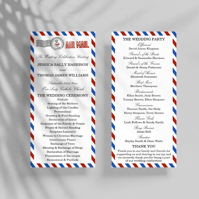 Tarjeta Publicitaria La moderna colección de Bodas de Airmail - Program (Subido por el creador)