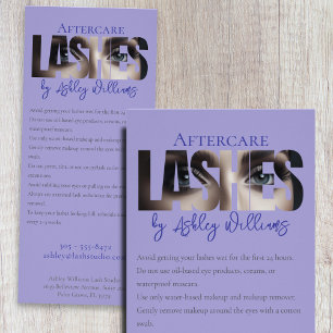 Tarjeta Publicitaria La tipografía moderna "LASHES by" postrcare