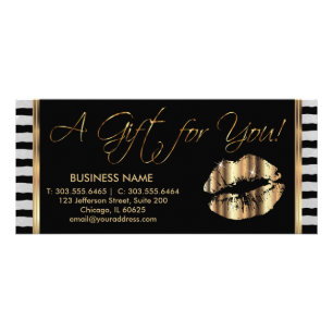 Tarjeta Publicitaria Labios bonitos del vale de un 💋 del oro