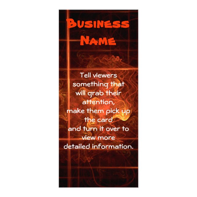 Tarjeta Publicitaria Las llamas sobre el negro (Frente)