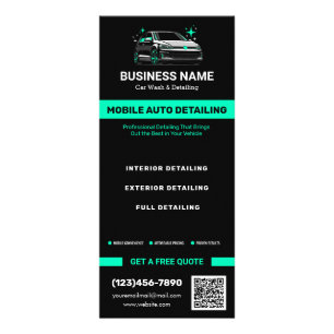 Tarjeta Publicitaria Lavado de Auto Móvil y Detallado Personalizado