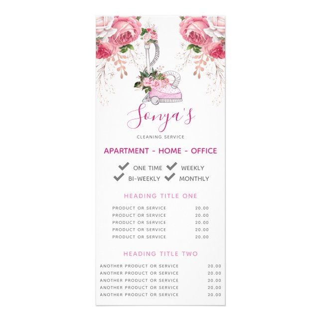 Tarjeta Publicitaria Limpiador de vacío promocional comercial (Frente)