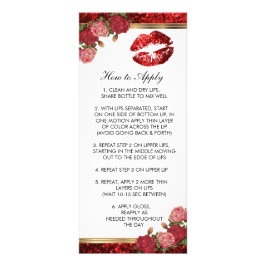 Tarjeta Publicitaria Lipsense Red Rose Purpurina Lip Instrucciones