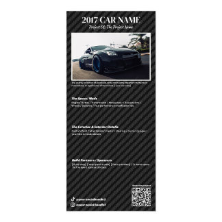 Tarjeta Publicitaria Lista de Modificaciones para Exposición de Autos