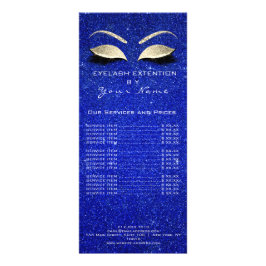 Tarjeta Publicitaria Lista de precios azotes maquillaje SPA Beauty Blue