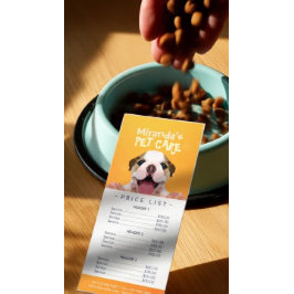 Tarjeta Publicitaria Lista de precios de baño de bajo consumo de carne 