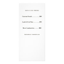 Lista de precios de estética minimalista en crema